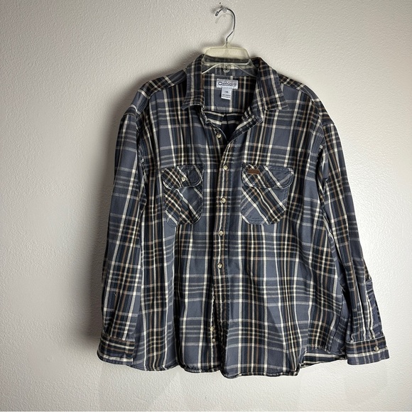 Carhartt Button Up Shirt Long Sleeve Mens Size XXL - Picture 1 of 9